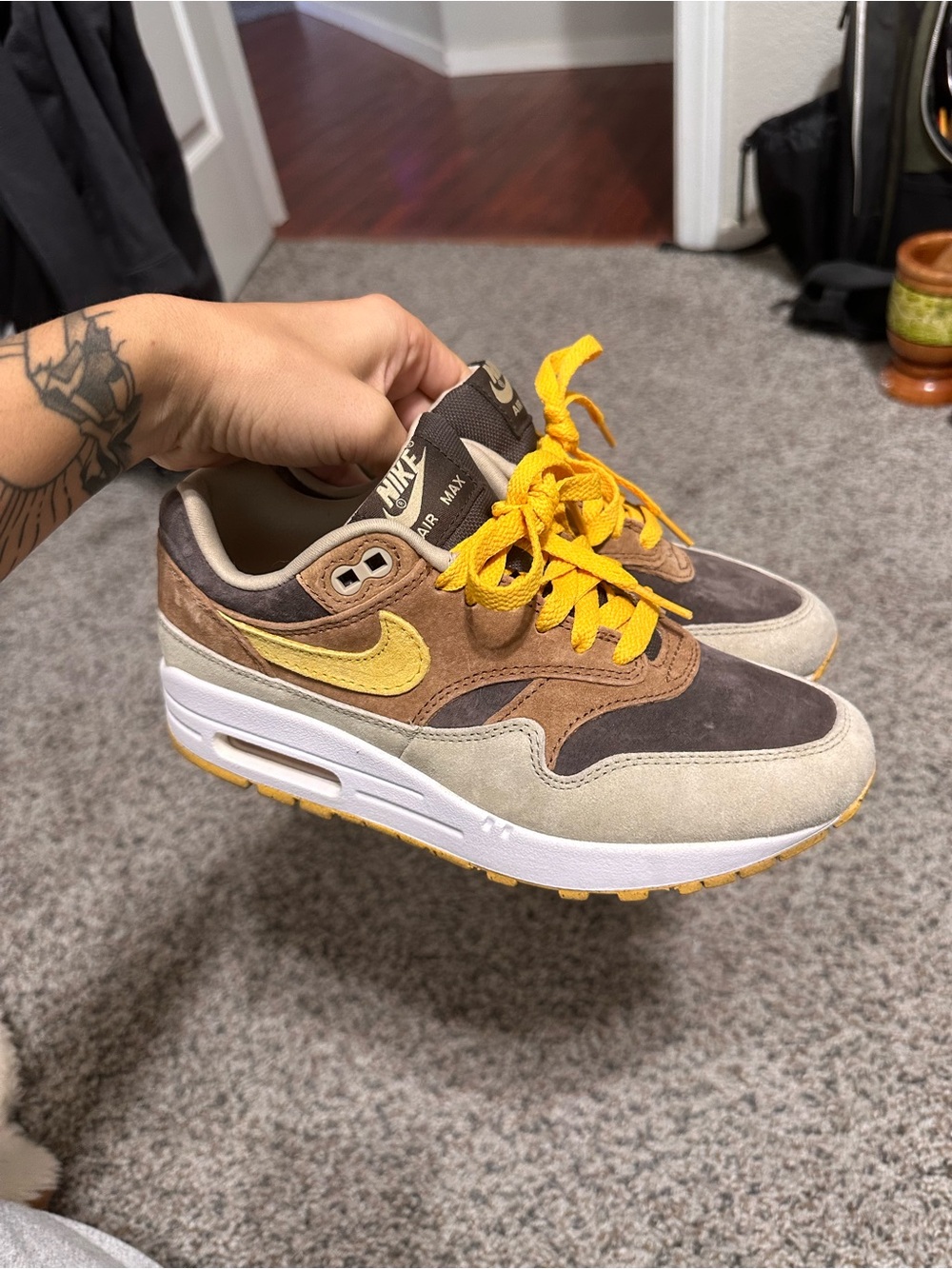 Nike Air Max Premium Suede Sneakers - Brown, Tan & Yellow